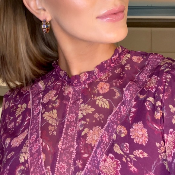 Tularosa Hopper Mini Dress in Plum Pink Floral size small - Picture 5 of 11